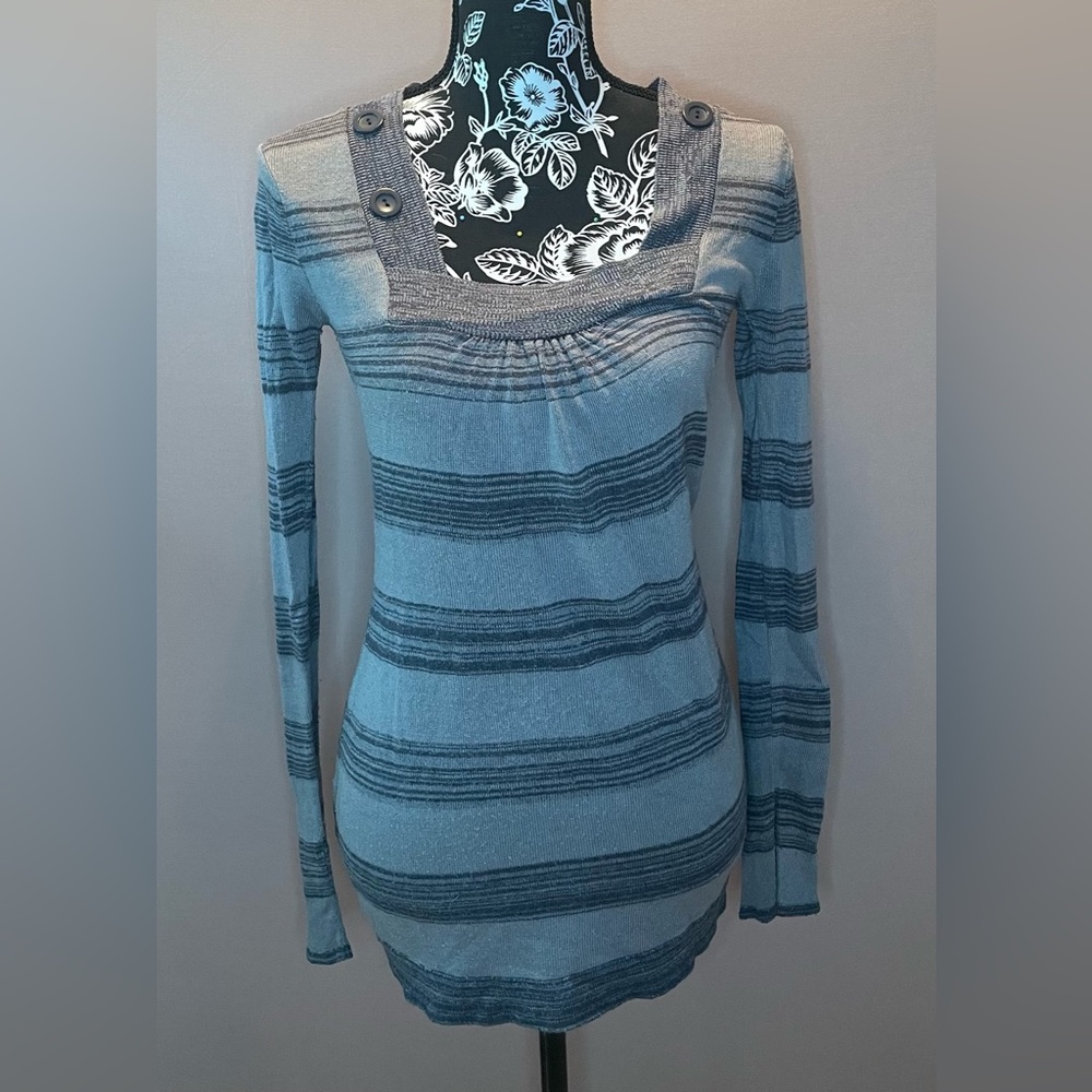 Grey Striped long sleeve shirt